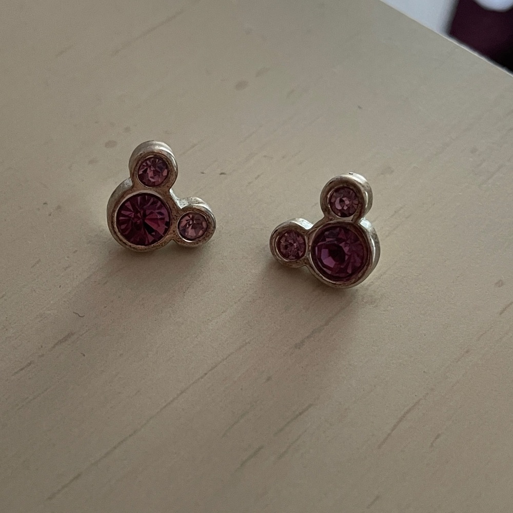 Purple silver Disney earrings